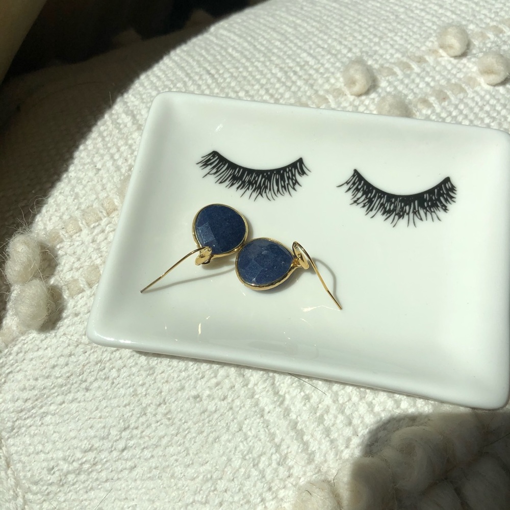 Stella & Dot Blue Lapis Drop earrings
